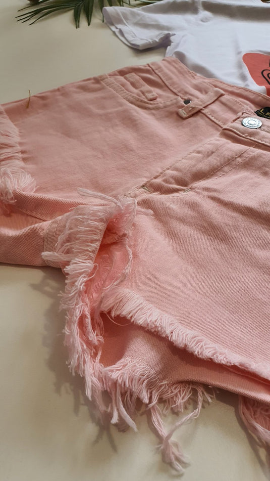 Къси розови дънки