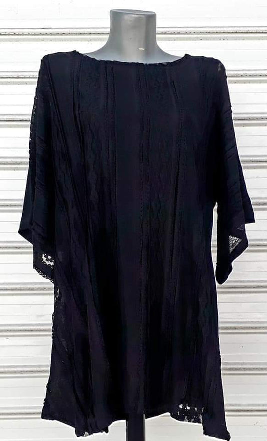 Черна МАКСИ туника от две части