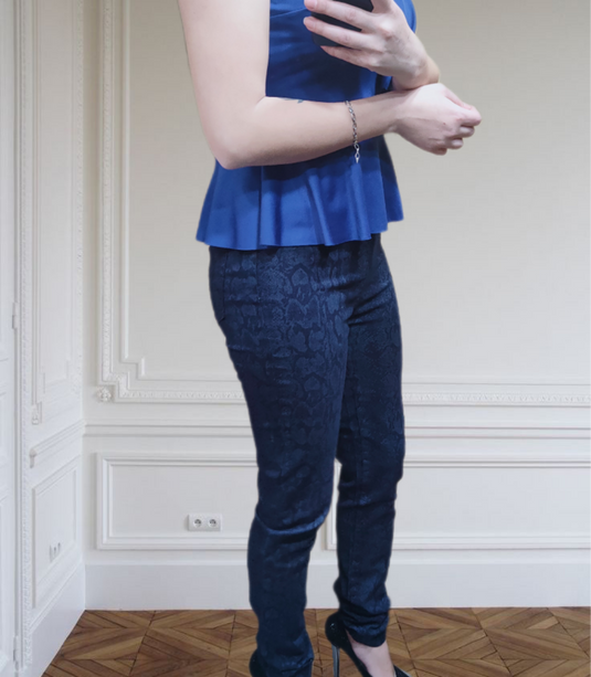 Дънков панталон Snake принт