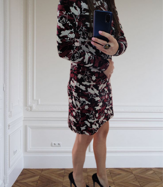 Рокля цветчета в три цвята