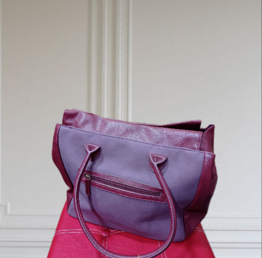 Стилна голяма дамска чанта в бордо