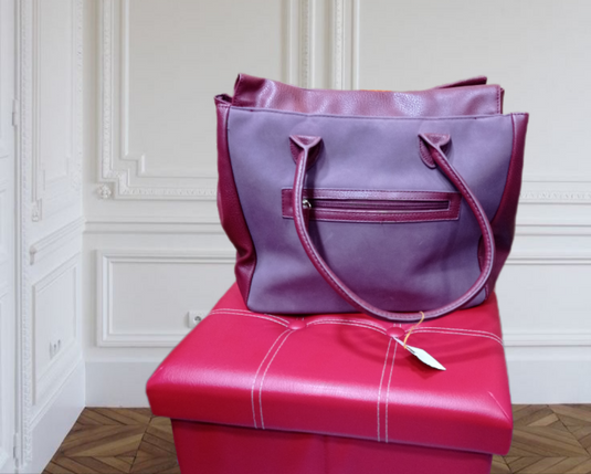 Стилна голяма дамска чанта в бордо