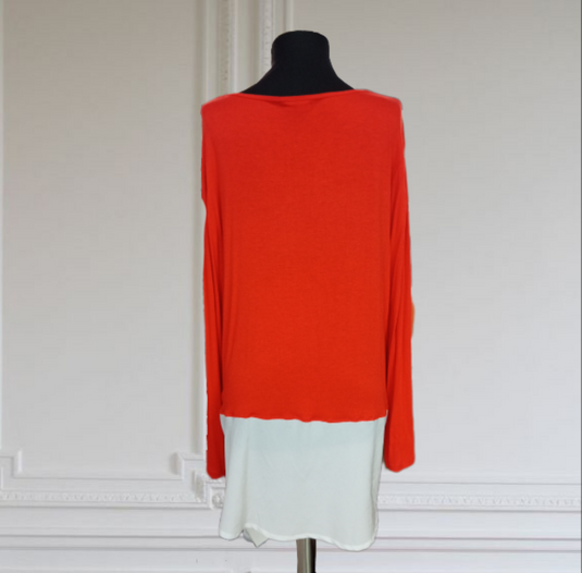 Червена туника с тюл