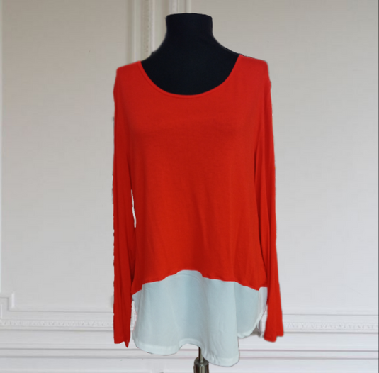 Червена туника с тюл