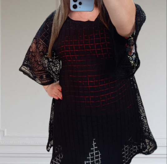 Черна МАКСИ туника от две части