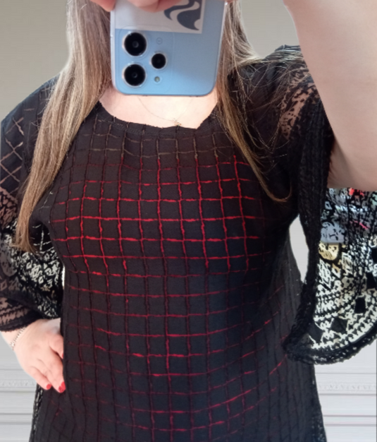 Черна МАКСИ туника от две части